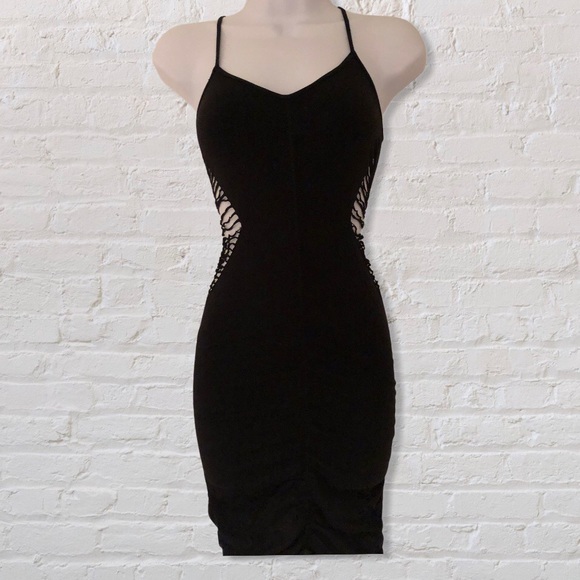 🍁Fall Sale🍁 Bebe Sexy Black Bodycon Cutout Dress - Picture 1 of 5